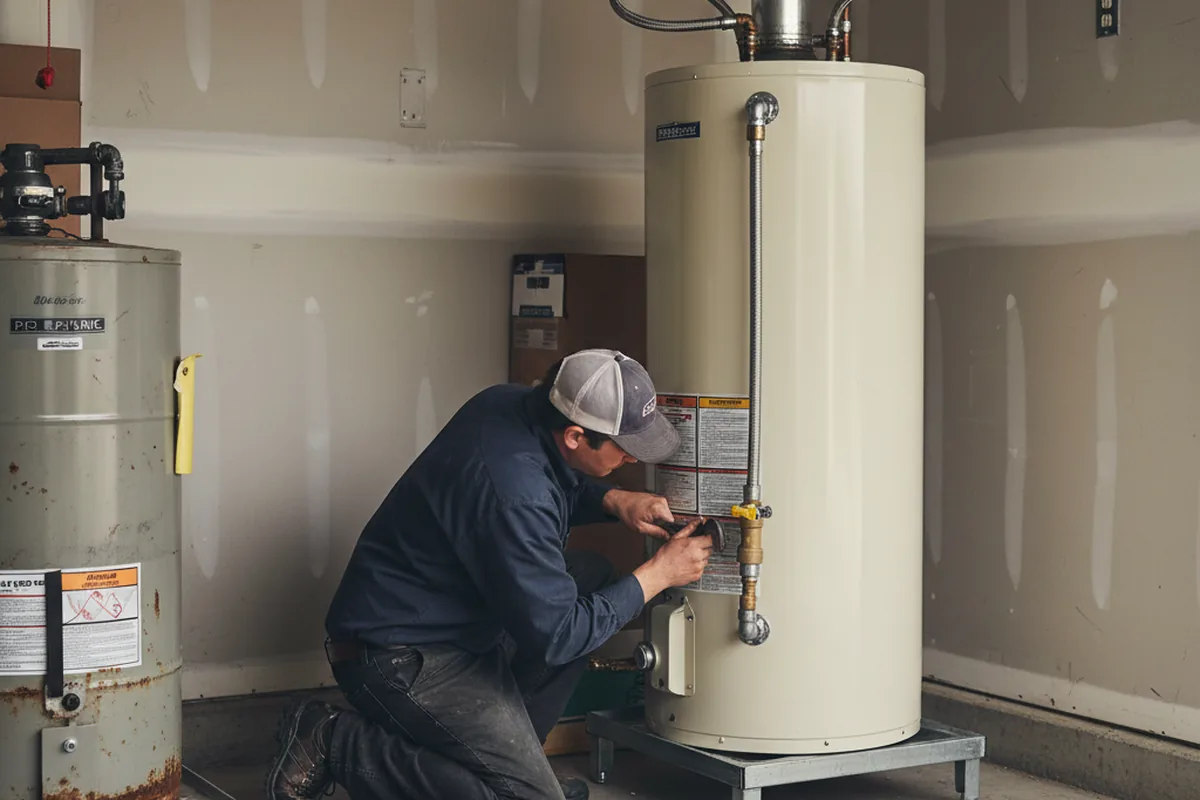 Water heater and shutoff valve replacement in Brussels